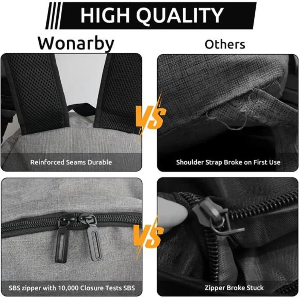 Laptop College Backpack for Women Men - Bookbag with Computer Compartment -